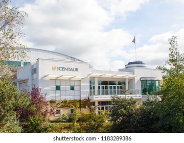 Cheltenham, UK: September 15, 2018: The Centaur Is A Multi-facility Venue Located At Cheltenham Racecourse. It Can Accommodate 800 Delegates And Is Available To Hire For A Variety Of Events.