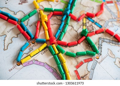 Chelyabinsk, Russia - February 1, 2019: Ticket To Ride Game. It Is A Railway-themed German-style Board Game.