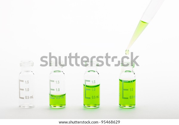 Chemical Experiment Sample Vials Chromatography Filled Stockfoto ...