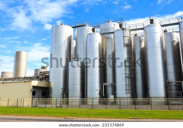 Chemical Factory Exterior Against Sky Stock Photo (Edit Now) 231374869