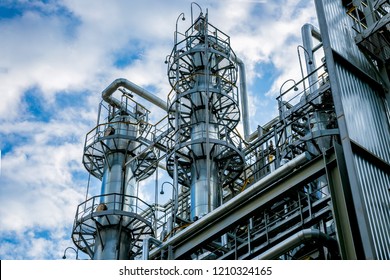 Chemical Factory Rectification Towers Close View Stock Photo 1210324165 ...