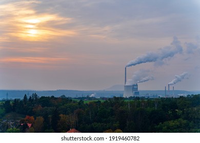 Chemical Factory With Smoke Stack