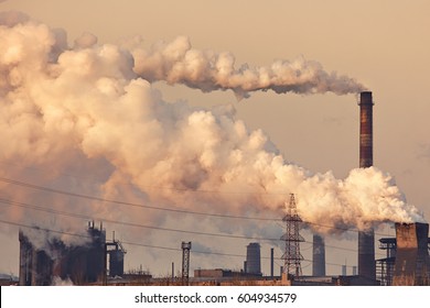 Chemical Factory With Smoke Stack