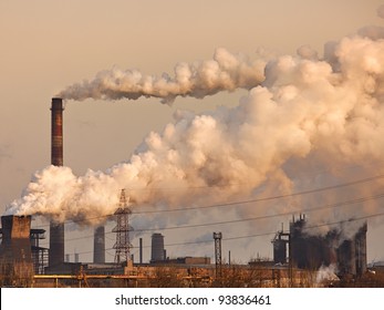 Chemical Factory With Smoke Stack