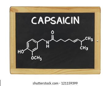 Chemical Formula Of Capsaicin On A Blackboard