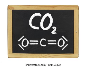 Chemical Formula Of Carbon Dioxide On A Blackboard