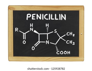 Chemical Formula Of Penicillin On A Blackboard