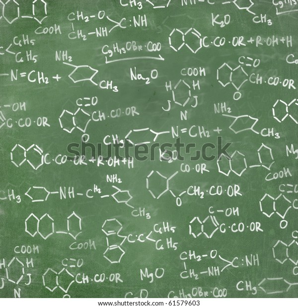 Chemical Formulas Written On Chalkboard Background Stock Photo 61579603 ...