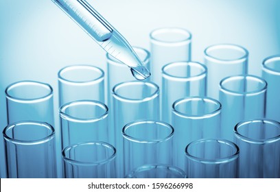 Chemical Glass Pipet Dropping In Test Tube