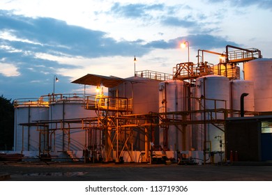 Chemical Industry, Storage Tank In Industrial Plant