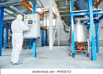 Chemical Industry Worker At Factory