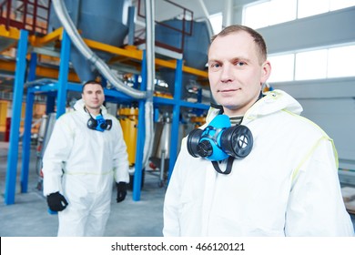 Chemical Industry Workers At Factory