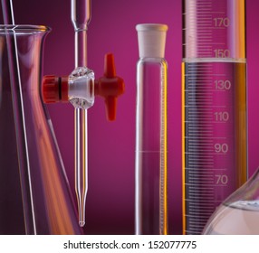 Chemical Laboratory Glassware Measuring Cylinder Pipette Stock Photo ...