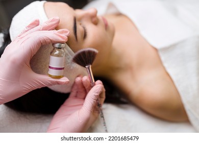 Chemical Peel Face Treatment With Retinol Serum.