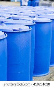 Chemical Plant, Plastic Storage Drums, Big Blue Barrels