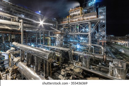 Chemical plant for production of ammonia and nitrogen fertilization on night time. 