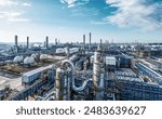 Chemical plant refinery industrial equipment background. Business Finance and Industry