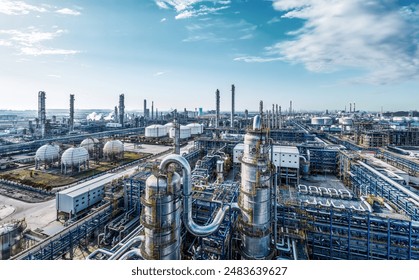 Chemical plant refinery industrial equipment background. Business Finance and Industry - Powered by Shutterstock