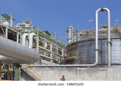 Chemical Plant In Summer Day