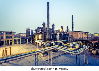 Chemical Plant At Twilight