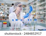 Chemical scientist doing antibiotic trials and testing in the laboratory