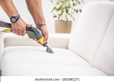 Chemical sofa depth cleaning by a professional.