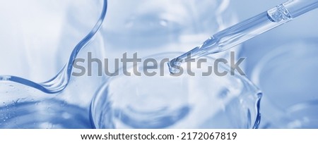 Chemical substance dropping, Laboratory and science experiments, Formulating the chemical for medical research, Quality control test of industry products concept.