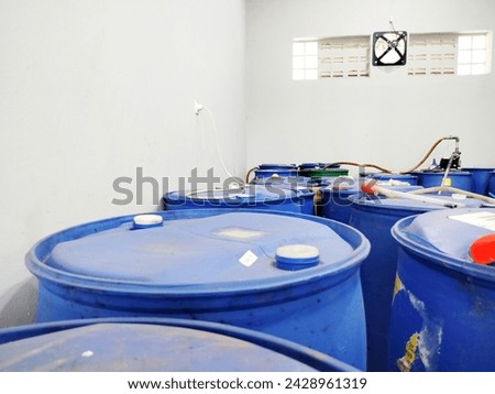 chemical waste storage ready for processing