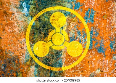 Chemical Weapons Symbol On A Rust Metal Plate