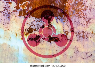 Chemical Weapons Symbol On A Rust Metal Plate