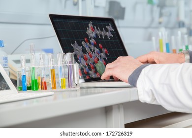 A Chemist Is Mixing Two Liquids In A Glass Container.