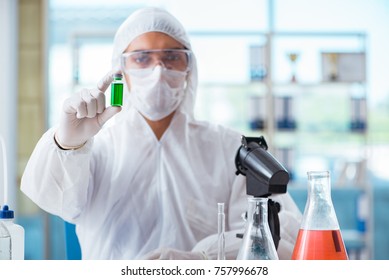 Chemist testing in the laboratory cannabis extract for medical p