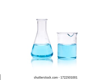 Chemistry Laboratory Research Beaker And Test Tube, Science And Medical Concept