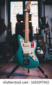 Chemnitz, Saxony / Germany - 06/28/2019: This image is a product shot of a Fender guitar.