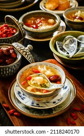Cheng Teng. Sweet soup of dried fruit in rock sugar soup.