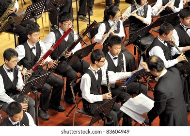 CHENGDU - APR 23: Student Symphonic Band Of High School No.7 Chengdu Perform On Concert On Apr 23,2011 In Chengdu,China.