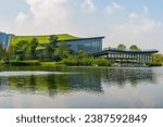 Chengdu Art Museum and Tianfu Humanities and Arts library  during sunny day at Chengdu Sichuan , China : 21 October 2023