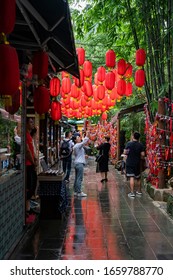 Chengdu, China - August 5, 2019: People In Chengdu Hutong (old Town), China