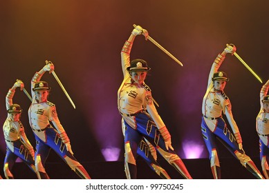 CHENGDU, CHINA - DEC 11: Chinese Modern Dancers Perform Group Dance On Stage At JINCHENG Theater In The 7th National Dance Competition Of China On Dec 11, 2007 In Chengdu, China.