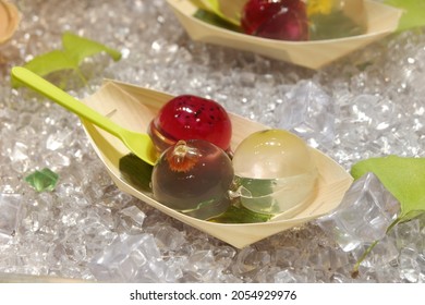 Chengdu, China - Oct 2019 Traditional Chinese Jelly In A Night Market