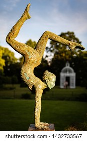 Chenies Manor, Buckinghamshire/UK - June 6 2019: Sculpture By Jonathan Hateley Titled Beginnings. Bronze Resin Shot From Several Angles And With Different Lighting Scenarios.