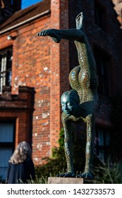 Chenies Manor, Buckinghamshire/UK - June 6 2019: Sculpture By Jonathan Hateley Titled Beginnings. Bronze Resin Shot From Several Angles And With Different Lighting Scenarios.