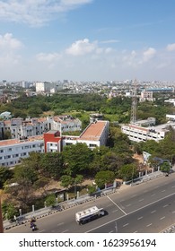 Chennai,  India, - Circa 2020. Aerial View Of The City From Chennai Lighthouse 