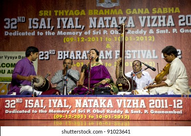 CHENNAI, INDIA - DEC 17: Sudha Raghunathan Performs During The South Indian Music Festival On Dec 17, 2011 In Chennai, India