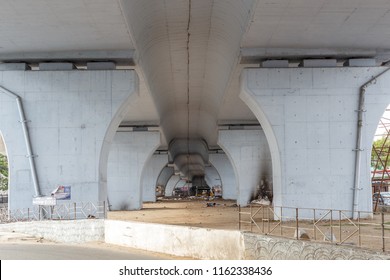 Chennai India July 29 2018 National Highway (known As Kathipaara Junction Near Guindy) Seen Flyover Pillars In Line