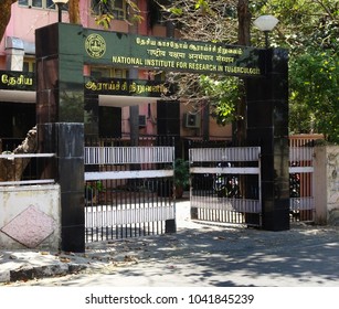 CHENNAI, TAMIL NADU, INDIA, MARCH 08, 2018: Board Of The National Institute For Research In Tuberculosis (ICMR), Mayor Sathiyamoorthy Road, Chetpet, Chennai, On A Sunny Day.