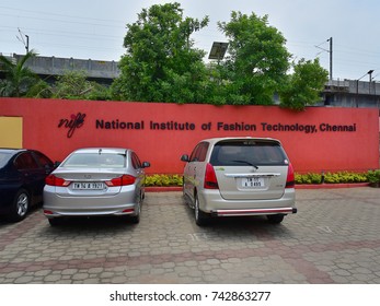 CHENNAI, TAMIL NADU, INDIA, MARCH 07, 2017: Parking Lot Of National Institute Of Fashion Technology (NIFT), Chennai, On A Bright Sunny Day.