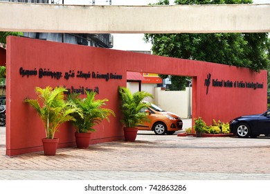 CHENNAI, TAMIL NADU, INDIA, MARCH 07, 2017: Parking Lot Of National Institute Of Fashion Technology (NIFT), Chennai, On A Bright Sunny Day.