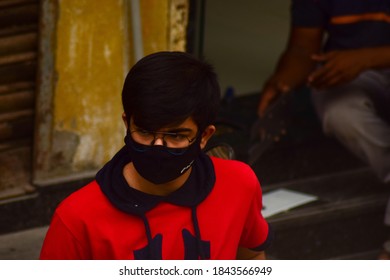 Chennai, Tamil Nadu/India  - 10/2/2020 : An Indian Teenager Wearing A COVID Mask 