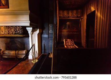CHENONCEAU, FRANCE - CIRCA JUNE 2014: Louise de Lorraine's bedroom in Chateau Chenonceau - Shutterstock ID 795601288